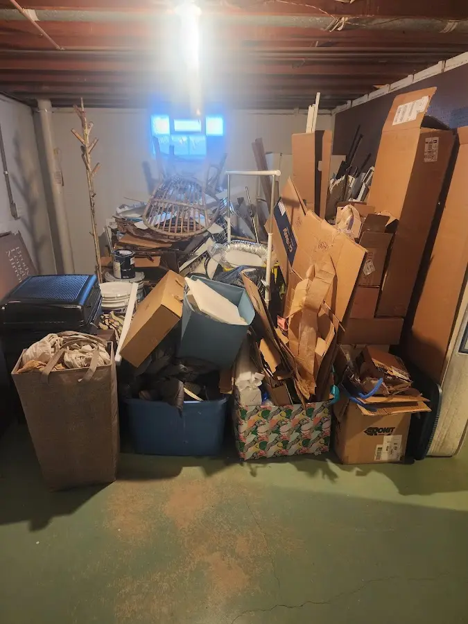 Roll-off dumpster container at job site for 8 Yard Dumpster Rental in Vermilion